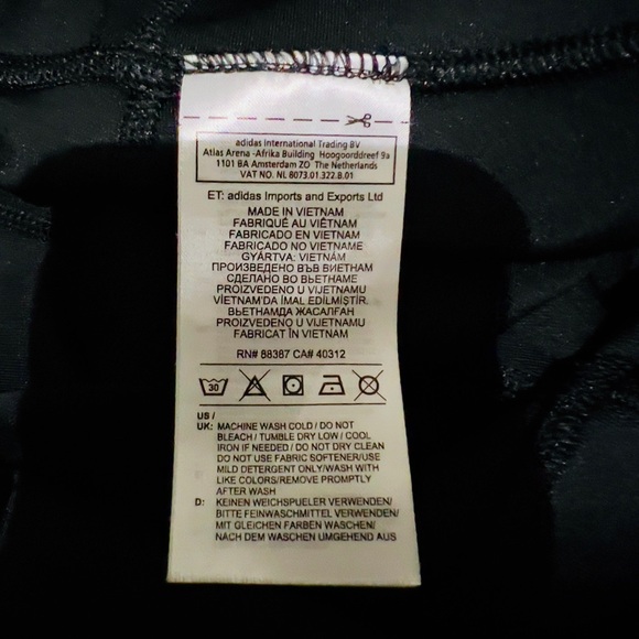 Adidas 3 Stripe 7/8 Tights / Leggings - Black XS - Picture 7 of 11